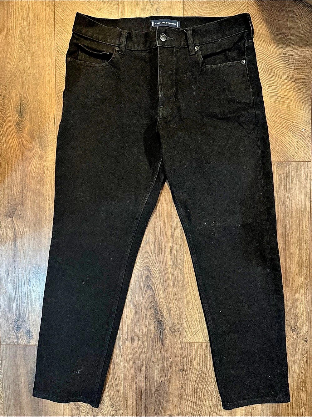 Everlane Men’s Uniform Straight Leg Jeans Waist 33 x 30 in Black